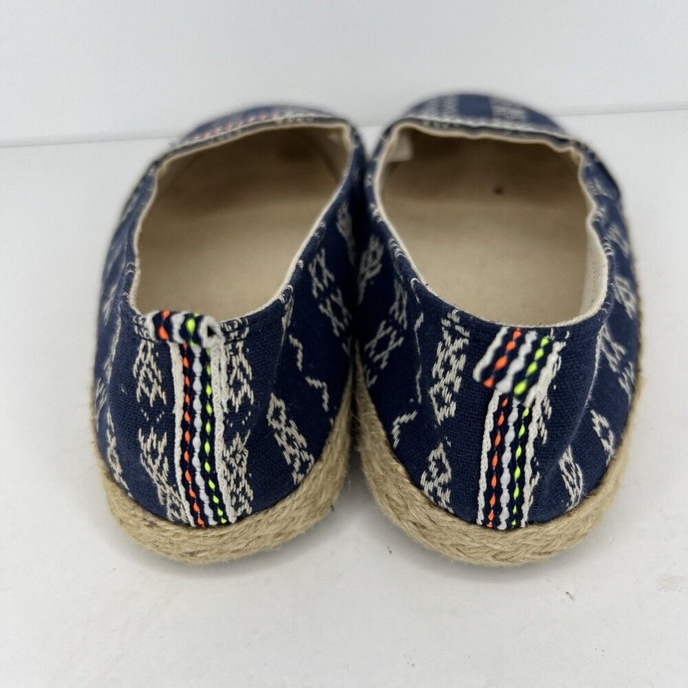 American Eagle Aztec Navy Blue Comfort Flats Womens Size 7 Espadrille Shoes - Picture 4 of 8